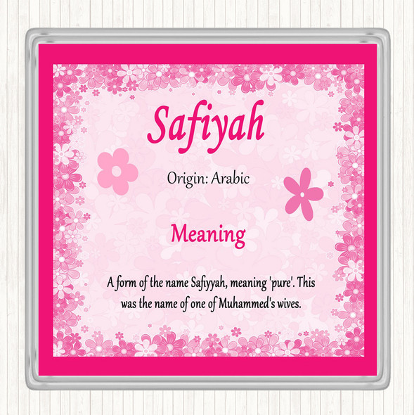 Safiyah Name Meaning Coaster Pink