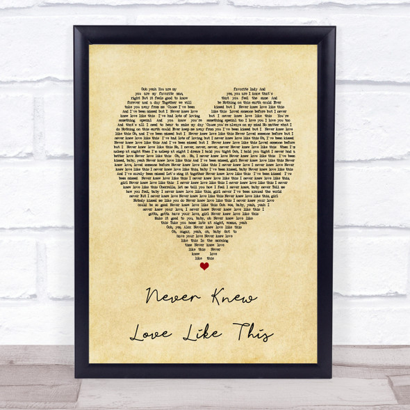 Alexander ONeal Never Knew Love Like This Vintage Heart Song Lyric Print