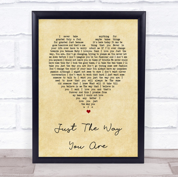 Barry White Just The Way You Are Vintage Heart Song Lyric Print
