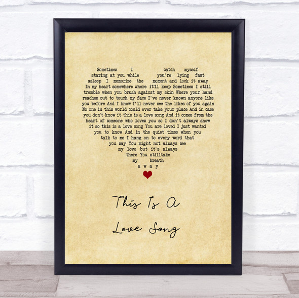 Bill Anderson This Is A Love Song Vintage Heart Song Lyric Print