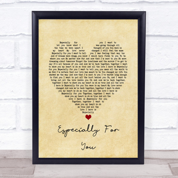 Kylie Minogue, Jason Donovan Especially for You Vintage Heart Song Lyric Print