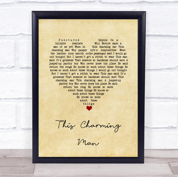 The Smiths This Charming Man Vintage Heart Song Lyric Print