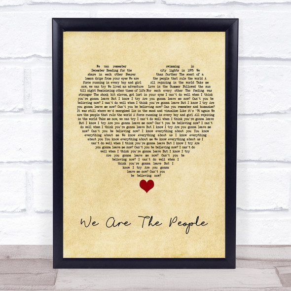 Empire Of The Sun We Are The People Vintage Heart Song Lyric Print