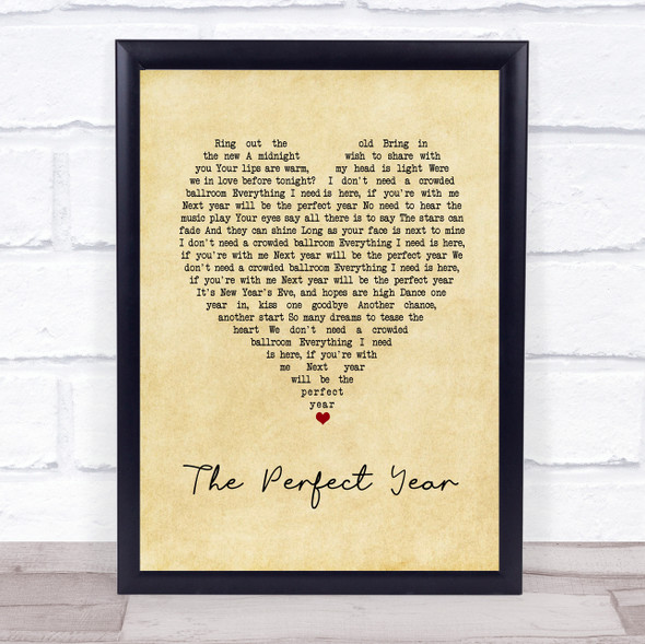 Dina Carroll The Perfect Year Vintage Heart Song Lyric Print