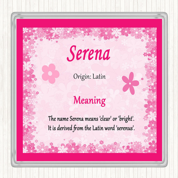 Serena Name Meaning Coaster Pink