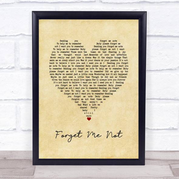 Patrice Rushen Forget Me Nots Vintage Heart Song Lyric Print