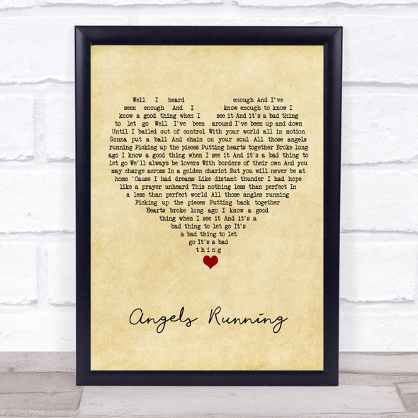 Cher Angels Running Vintage Heart Song Lyric Print