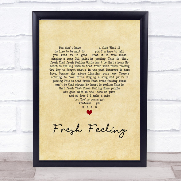 Eels Fresh Feeling Vintage Heart Song Lyric Print