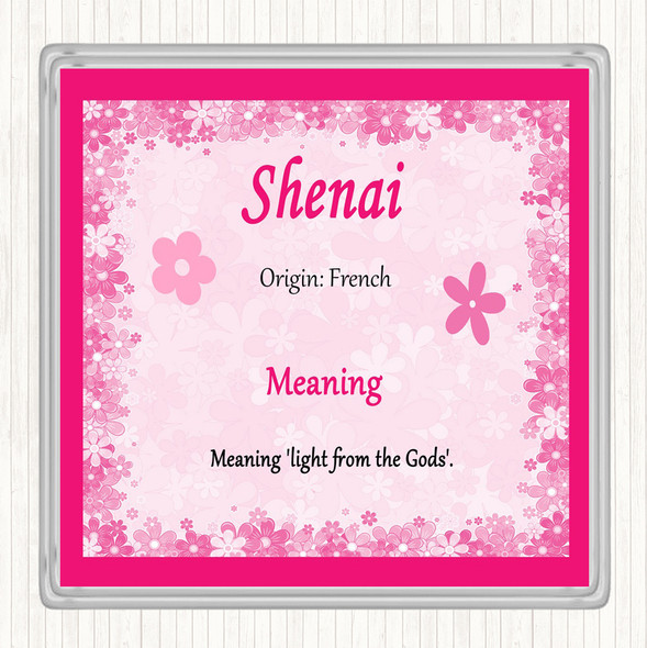 Shenai Name Meaning Coaster Pink