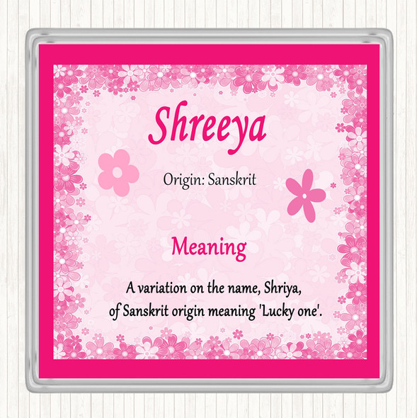 Shreeya Name Meaning Coaster Pink