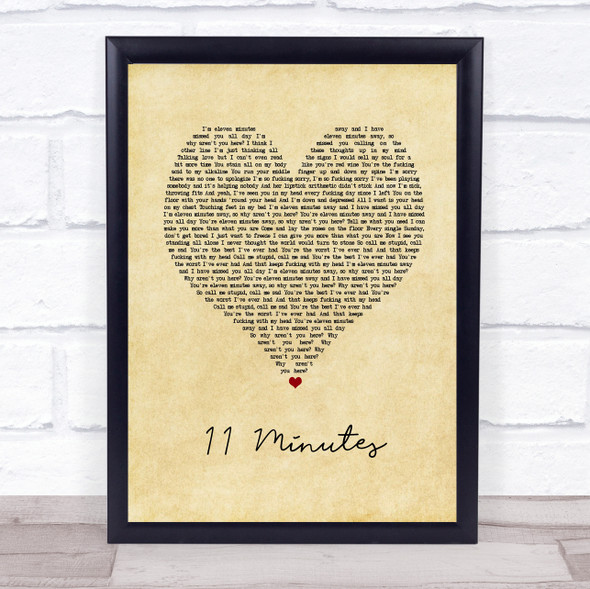 Yungblud & Halsey 11 Minutes Vintage Heart Song Lyric Print