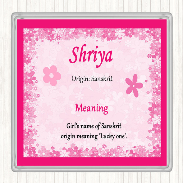 Shriya Name Meaning Coaster Pink