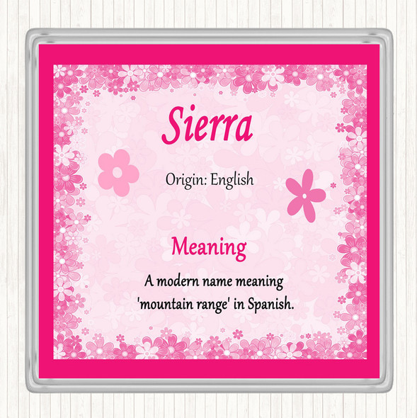 Sierra Name Meaning Coaster Pink