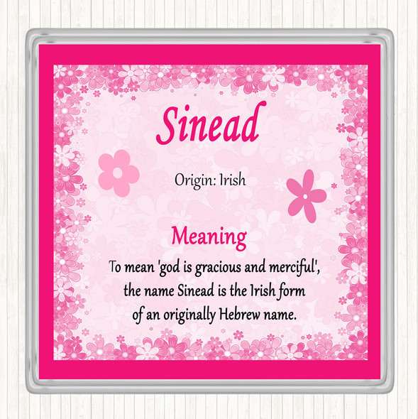Sinead Name Meaning Coaster Pink