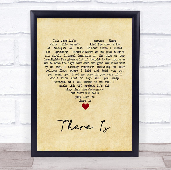 Boxcar Racer There Is Vintage Heart Song Lyric Print