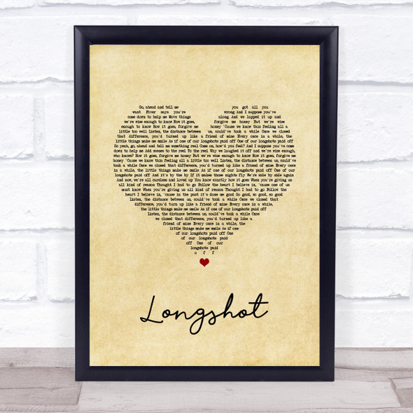 Catfish And The Bottlemen Longshot Vintage Heart Song Lyric Print