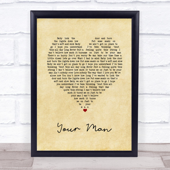 Josh Turner Your Man Vintage Heart Song Lyric Print