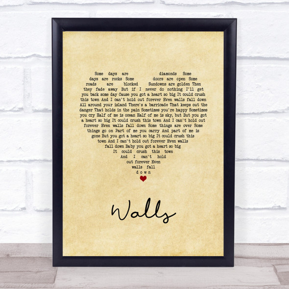 The Lumineers Walls Vintage Heart Song Lyric Print