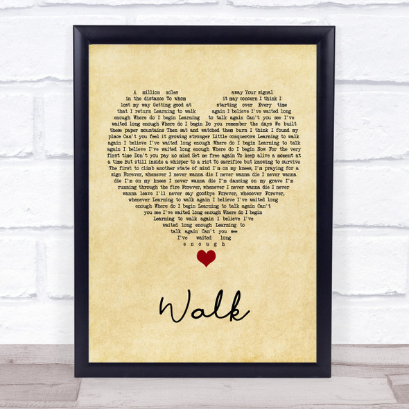 Foo Fighters Walk Vintage Heart Song Lyric Print