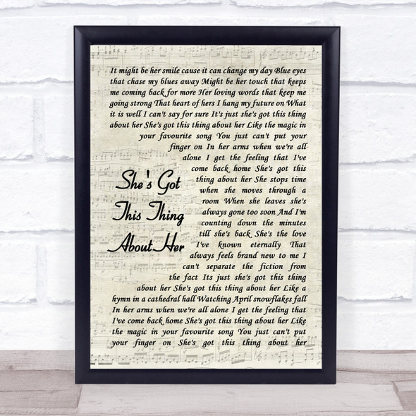 Chris Young She's Got This Thing About Her Vintage Script Song Lyric Print