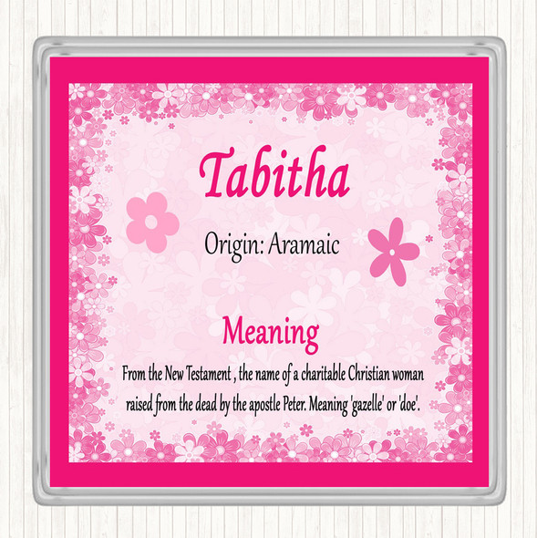 Tabitha Name Meaning Coaster Pink