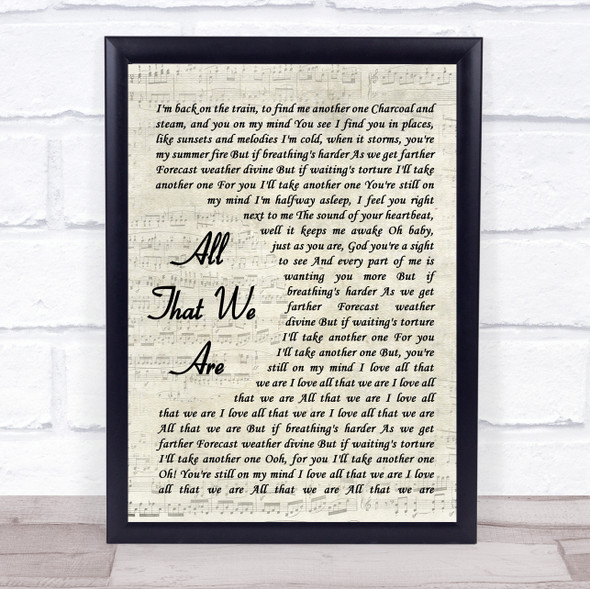 Blue October All That We Are Vintage Script Song Lyric Print