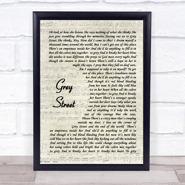 Dave Matthews Band Grey Street Vintage Script Song Lyric Print