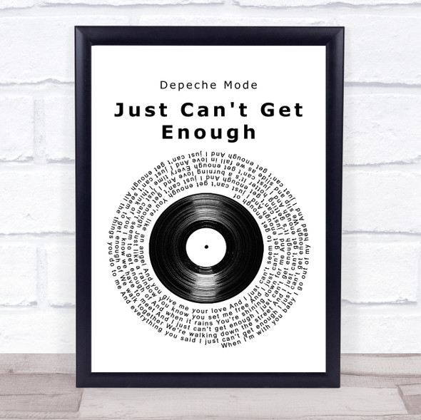 Depeche Mode Just Can't Get Enough Vinyl Record Song Lyric Print