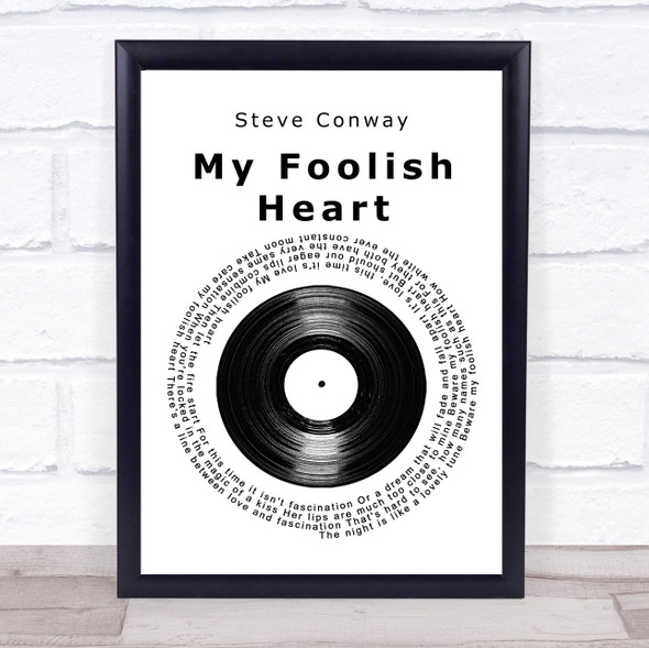 Steve Conway My Foolish Heart Vinyl Record Song Lyric Print