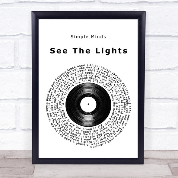 Simple Minds See The Lights Vinyl Record Song Lyric Print