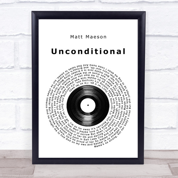 Matt Maeson Unconditional Vinyl Record Song Lyric Print