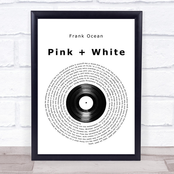 Frank Ocean Pink + White Vinyl Record Song Lyric Print