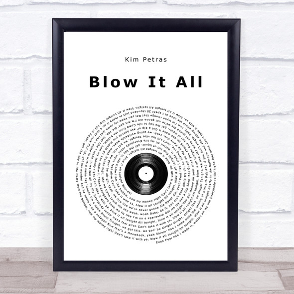 Kim Petras Blow It All Vinyl Record Song Lyric Print