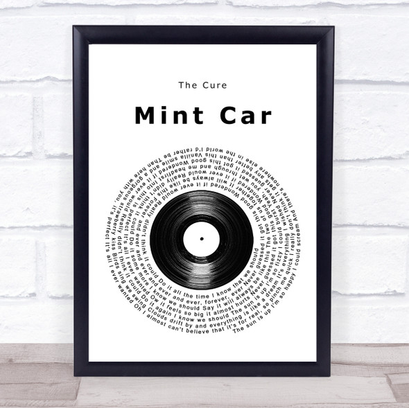 The Cure Mint Car Vinyl Record Song Lyric Print