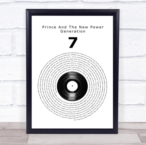 Prince And The New Power Generation 7 Vinyl Record Song Lyric Print