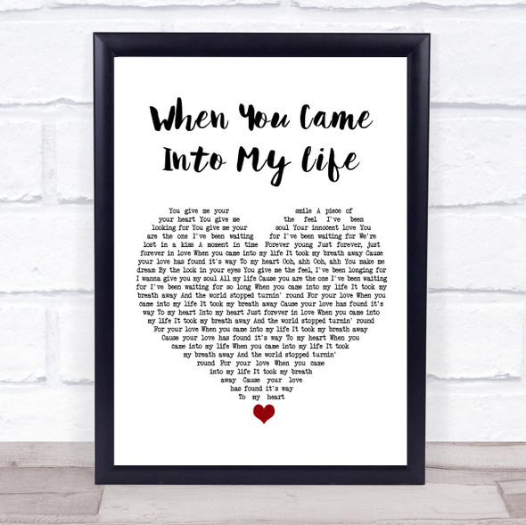 Scorpions When You Came Into My Life White Heart Song Lyric Print