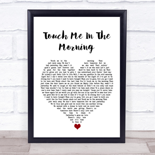 Diana Ross Touch Me In The Morning White Heart Song Lyric Print