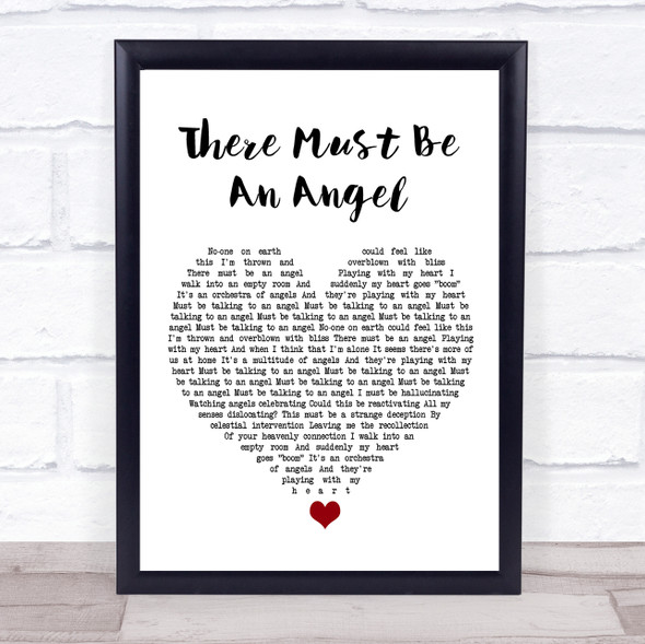 Eurythmics There Must Be An Angel White Heart Song Lyric Print