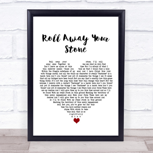 Mumford & Sons Roll Away Your Stone White Heart Song Lyric Print