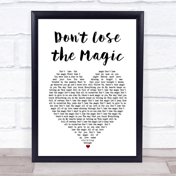 Shawn Christopher Dont Lose the Magic White Heart Song Lyric Print