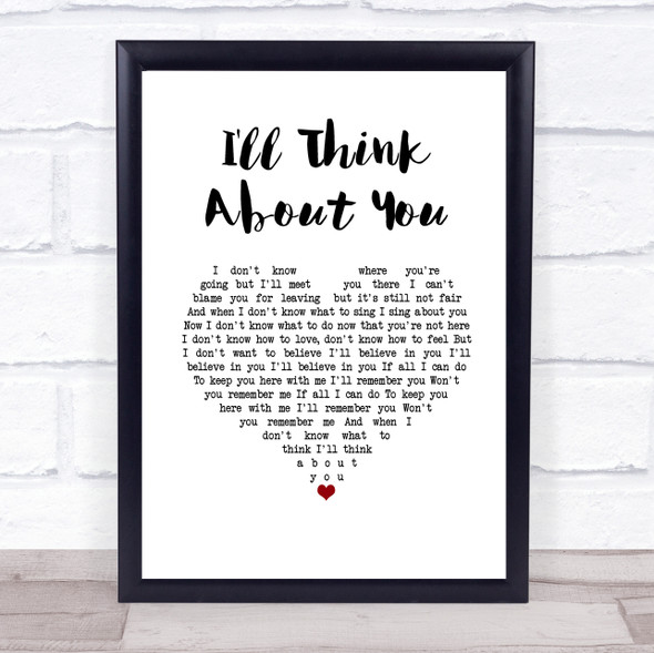 We Are Messengers I'll Think About You White Heart Song Lyric Print