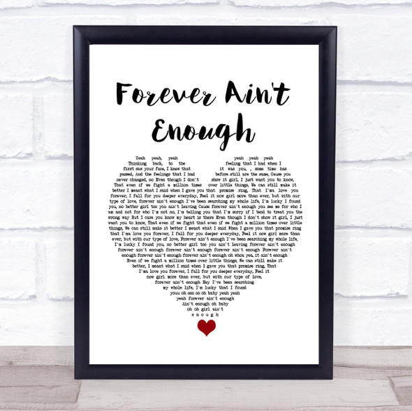 J. Holiday Forever Ain't Enough White Heart Song Lyric Print