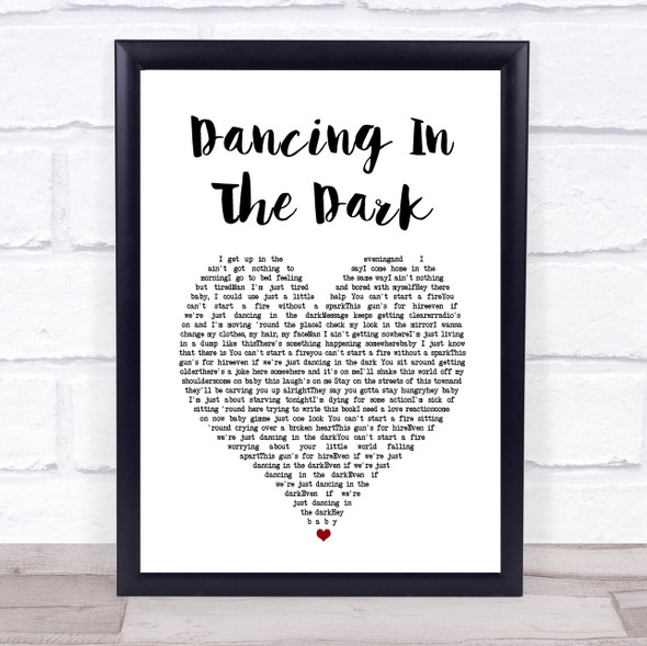 Bruce Springsteen Dancing In The Dark White Heart Song Lyric Print