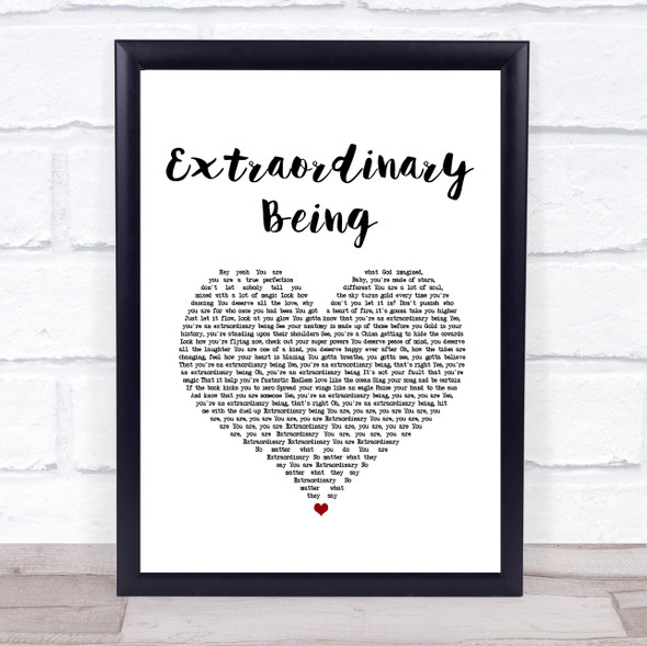 Emeli Sandé Extraordinary Being White Heart Song Lyric Print