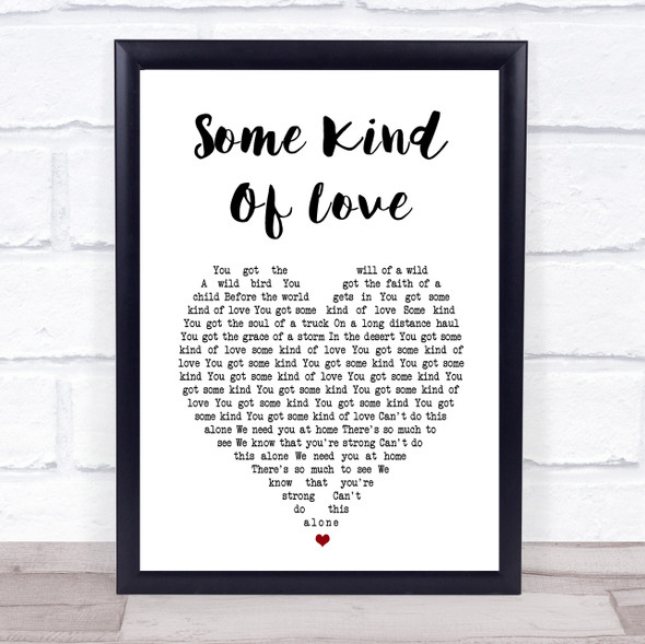 The Killers Some Kind Of Love White Heart Song Lyric Print