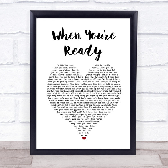 Brian Fallon When You're Ready White Heart Song Lyric Print