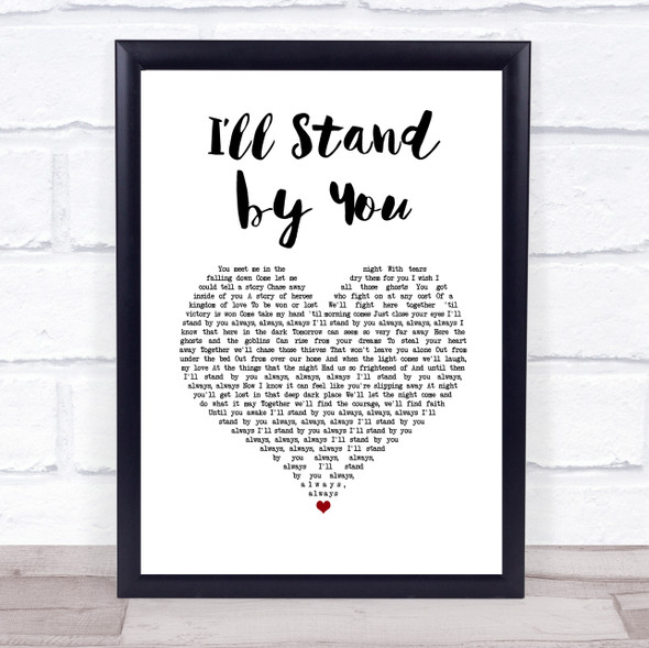 Bruce Springsteen Ill Stand by You White Heart Song Lyric Print