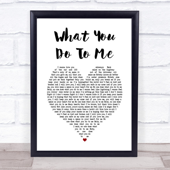 Majid Jordan What You Do To Me White Heart Song Lyric Print