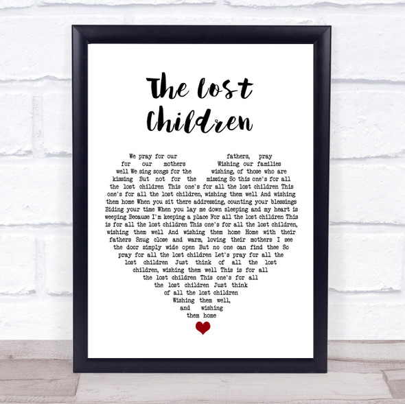 Michael Jackson The Lost Children White Heart Song Lyric Print