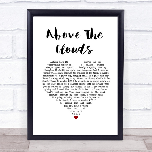 Paul Weller Above The Clouds White Heart Song Lyric Print